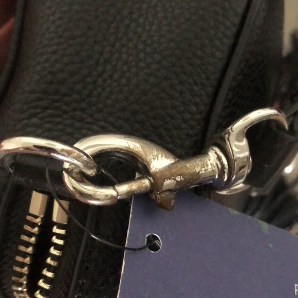 Nwt defect Rebecca Minkoff black leather guitar strap camera bag HP Pick 2024 - Picture 7 of 7